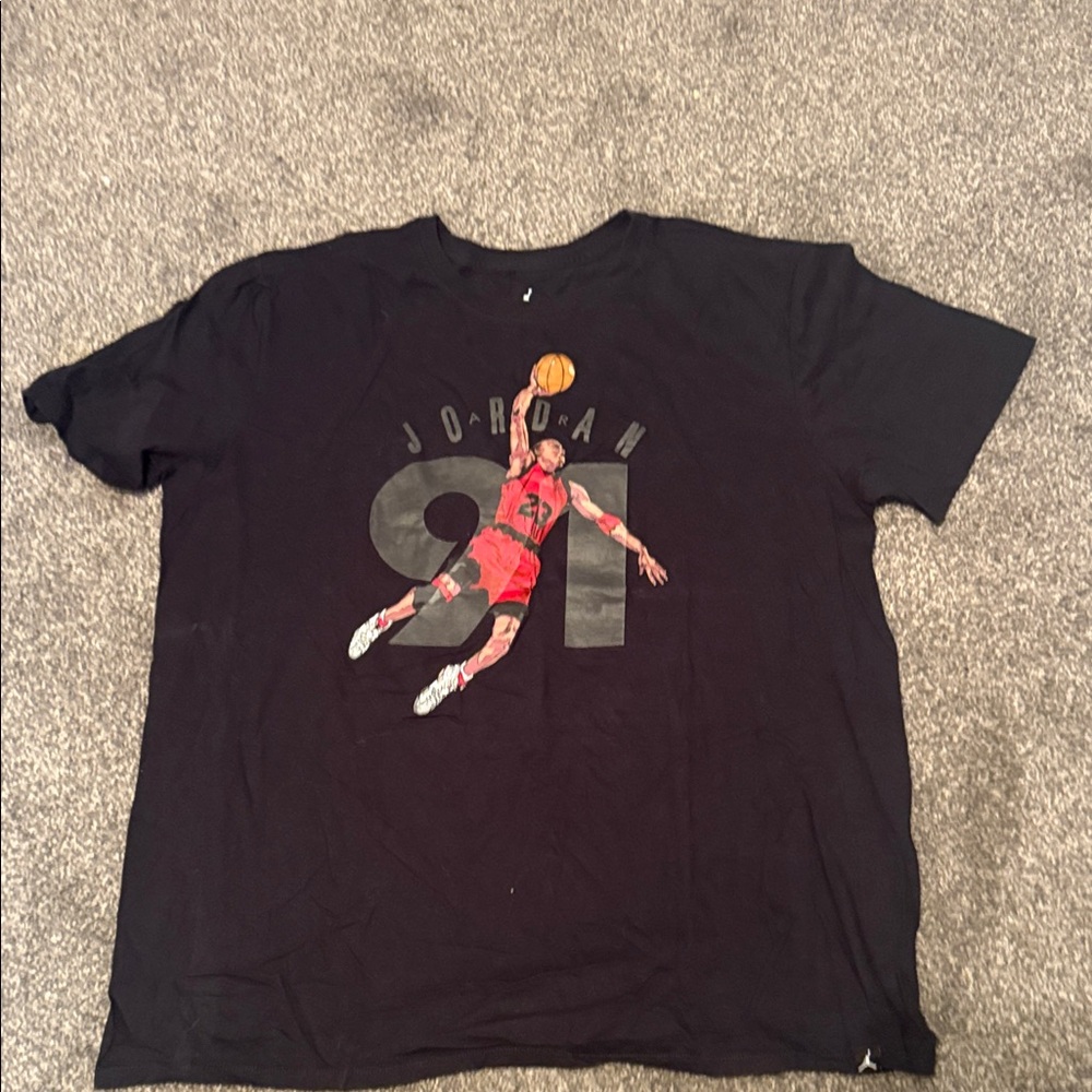 Jordan Black T-Shirt with Red Graphic